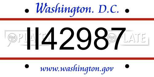 II42987 District Of Columbia License Plate