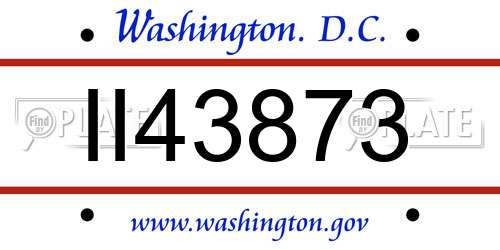II43873 District Of Columbia License Plate