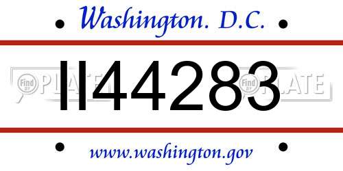 II44283 District Of Columbia License Plate