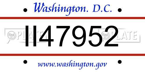 II47952 District Of Columbia License Plate