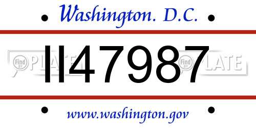 II47987 District Of Columbia License Plate