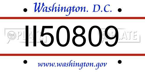 II50809 District Of Columbia License Plate