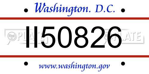 II50826 District Of Columbia License Plate