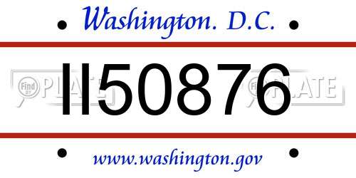 II50876 District Of Columbia License Plate