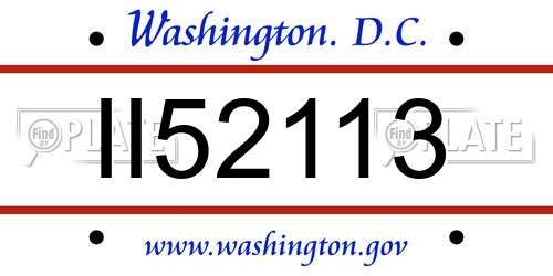 II52113 District Of Columbia License Plate