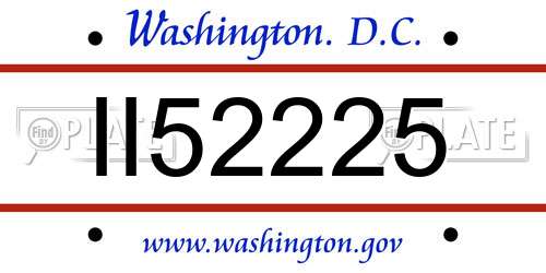 II52225 District Of Columbia License Plate