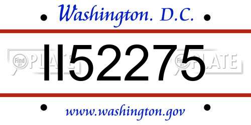 II52275 District Of Columbia License Plate