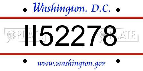 II52278 District Of Columbia License Plate