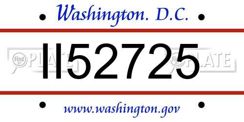II52725 District Of Columbia License Plate