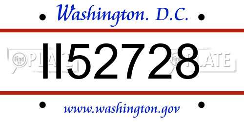 II52728 District Of Columbia License Plate