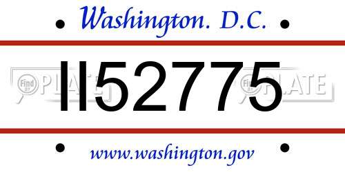 II52775 District Of Columbia License Plate