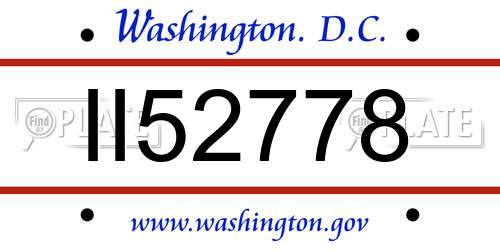 II52778 District Of Columbia License Plate