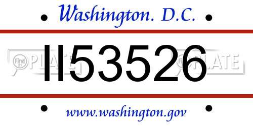 II53526 District Of Columbia License Plate