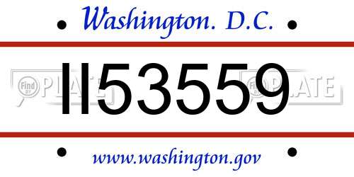 II53559 District Of Columbia License Plate