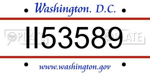 II53589 District Of Columbia License Plate