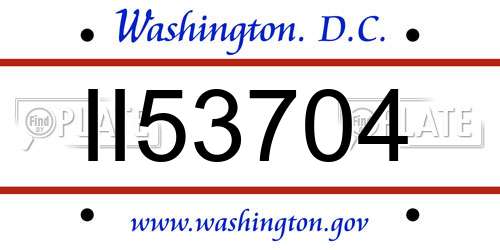 II53704 District Of Columbia License Plate