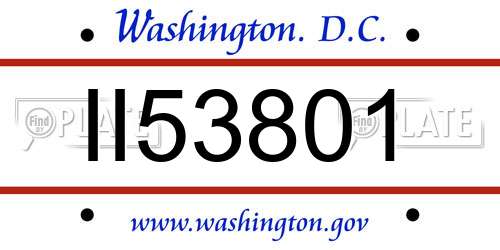 II53801 District Of Columbia License Plate
