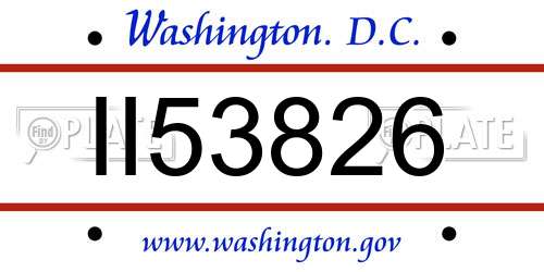 II53826 District Of Columbia License Plate