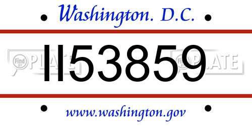II53859 District Of Columbia License Plate