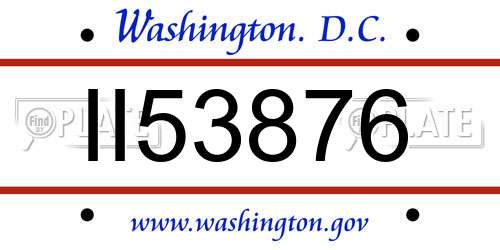 II53876 District Of Columbia License Plate