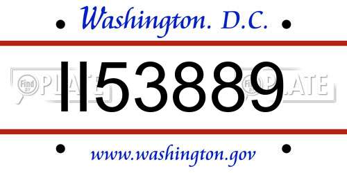 II53889 District Of Columbia License Plate