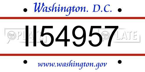 II54957 District Of Columbia License Plate