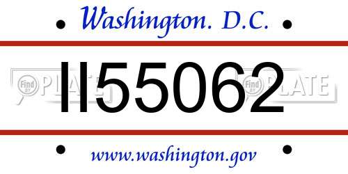 II55062 District Of Columbia License Plate