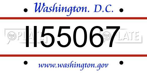 II55067 District Of Columbia License Plate