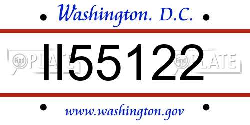 II55122 District Of Columbia License Plate