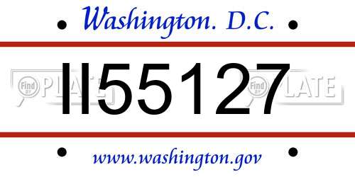 II55127 District Of Columbia License Plate