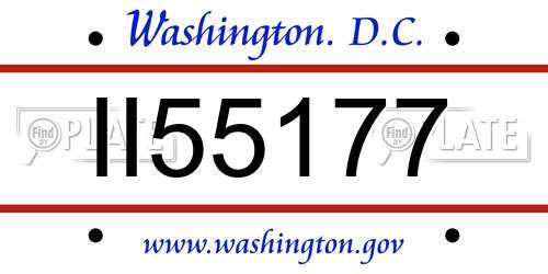 II55177 District Of Columbia License Plate