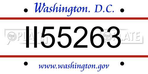 II55263 District Of Columbia License Plate