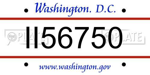 II56750 District Of Columbia License Plate