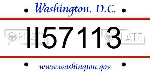 II57113 District Of Columbia License Plate