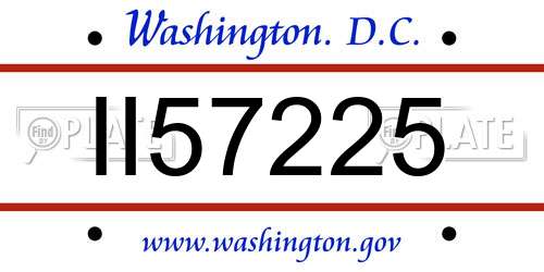 II57225 District Of Columbia License Plate