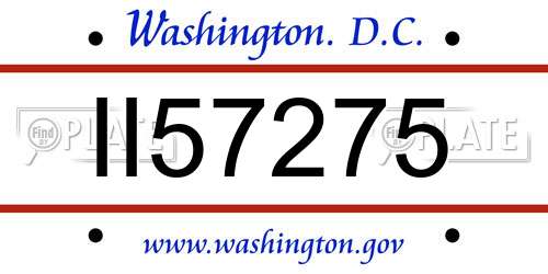 II57275 District Of Columbia License Plate