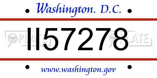 II57278 District Of Columbia License Plate