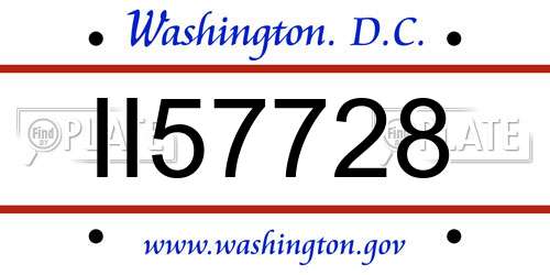 II57728 District Of Columbia License Plate