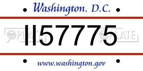 II57775 District Of Columbia License Plate