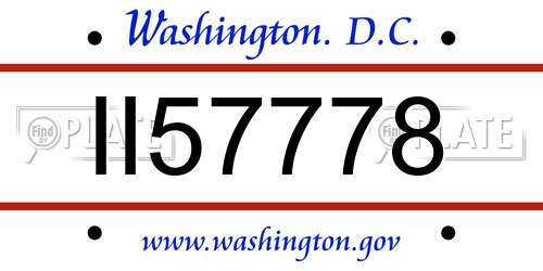 II57778 District Of Columbia License Plate