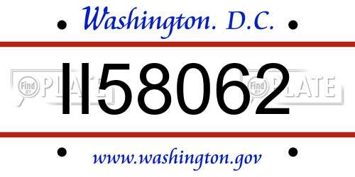 II58062 District Of Columbia License Plate