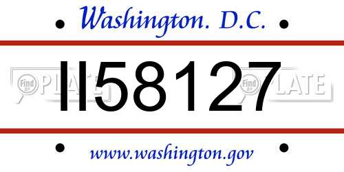 II58127 District Of Columbia License Plate