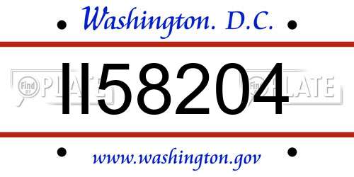 II58204 District Of Columbia License Plate