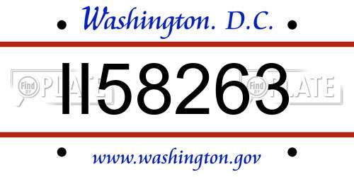 II58263 District Of Columbia License Plate
