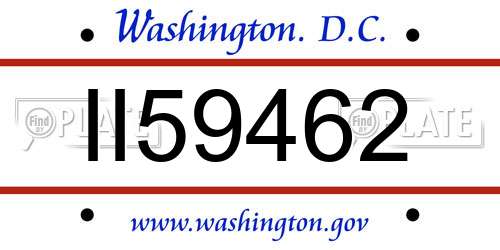 II59462 District Of Columbia License Plate