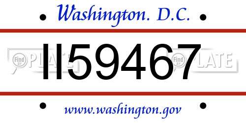 II59467 District Of Columbia License Plate