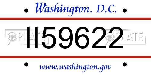 II59622 District Of Columbia License Plate