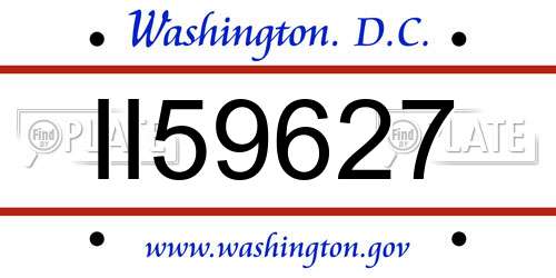 II59627 District Of Columbia License Plate