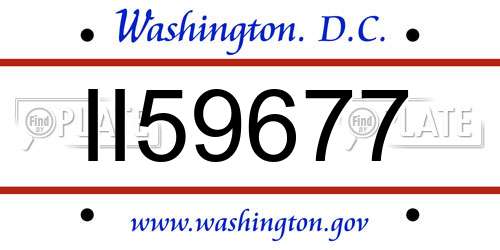 II59677 District Of Columbia License Plate