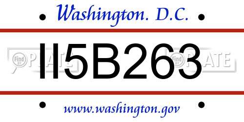 II5B263 District Of Columbia License Plate